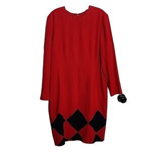 Liz Claiborne Dresses Red/Black Shift Dress, Size 14